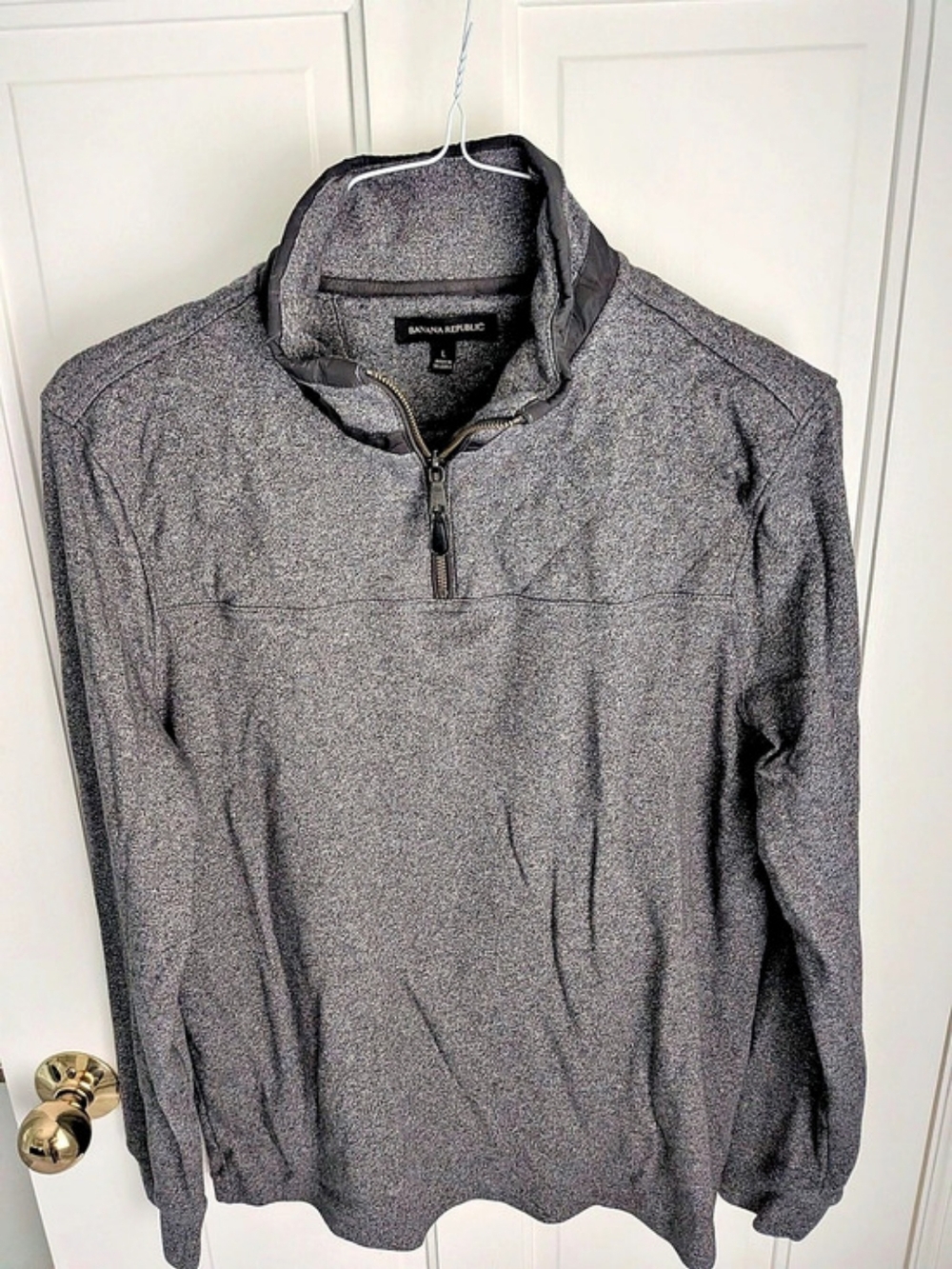 Banana Republic Gray Quarter-Zip Pullover
